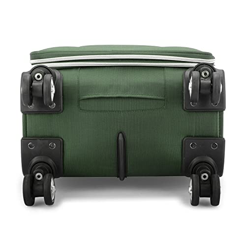 Traveler's Choice Lares Softside Expandable Luggage with Spinner Wheels, Green, Checked 30-Inch