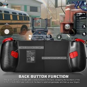 arVin Bluetooth Controller for iPhone 14/13/12/11, iPad, MacBook, iOS, Wireless Gamepad for Android Samsung Galaxy S22/S21/S20, TCL, Tablet, PC Game Joystick, CODM, Genshin Impact -with Back Button