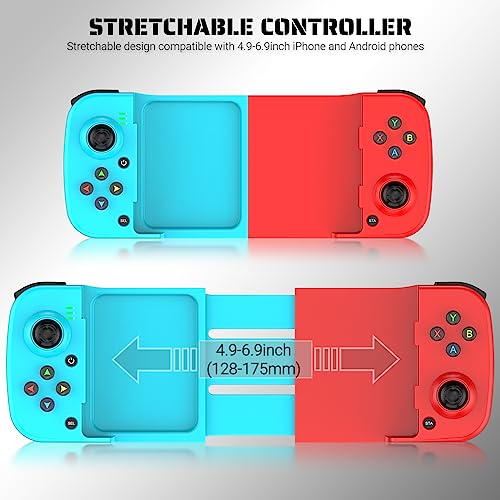 arVin Bluetooth Controller for iPhone 14/13/12/11, iPad, MacBook, iOS, Wireless Gamepad for Android Samsung Galaxy S22/S21/S20, TCL, Tablet, PC Game Joystick, CODM, Genshin Impact -with Back Button