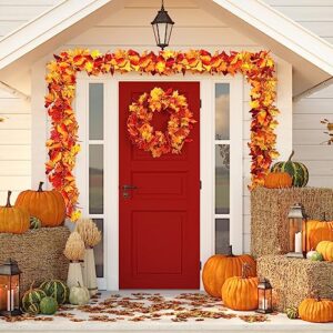 2 Pack Fall Decor for Home Thanksgiving Decorations Lighted Fall Garland Maple Leaves Total 11.8FT 40 LED Battery Operated Indoor Outdoor String Lights Garland Autumn Harvest Party Halloween Décor