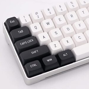 black white theme keycap csa profile 150keys double-shot font pbt keycap for wired usb mechanical keyboard