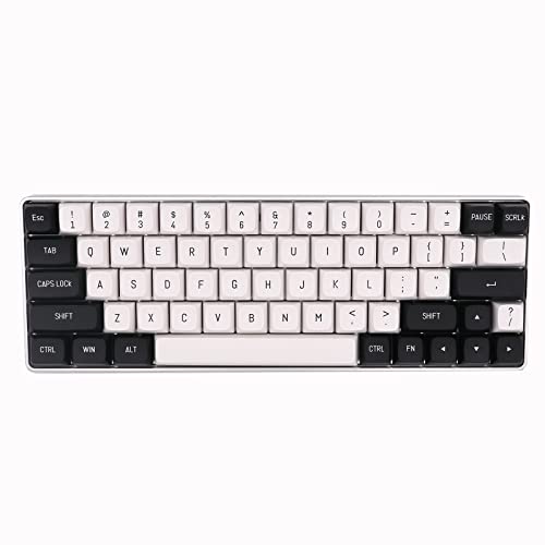 Black White Theme Keycap CSA Profile 150Keys Double-Shot Font PBT keycap for Wired USB Mechanical Keyboard