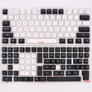 Black White Theme Keycap CSA Profile 150Keys Double-Shot Font PBT keycap for Wired USB Mechanical Keyboard