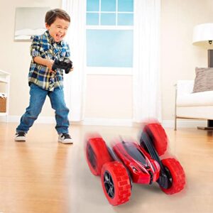 Remote Control Car RC Stunt Car Toy, High Speed 2.4Ghz Remote Control Race Car, Double Sided 360°Rotating Tumbling Rechargeable Car, 4WD Off Road Vehicle, 3D Deformation Car, Great Gift for Kids, Red