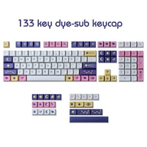 JOMKIZ Keycaps,132 Keys PBT Keycaps Set Constellation XDA Profile Dye Sublimation Customized US Layout Keycaps for with Cherry MX Switches Mechanical Keyboards