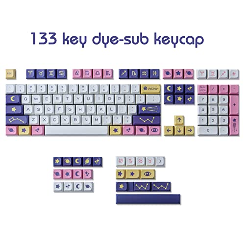 JOMKIZ Keycaps,132 Keys PBT Keycaps Set Constellation XDA Profile Dye Sublimation Customized US Layout Keycaps for with Cherry MX Switches Mechanical Keyboards