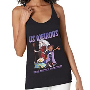 Disney Owl House Weirdos Unite Women's Racerback Tank Top, Black Heather, Small