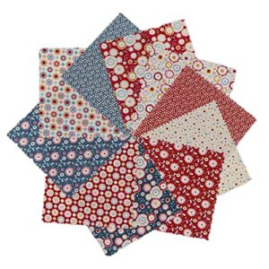 iNee Charm Packs for Quilting 5 inch, Precut Cotton Quilting Fabric Bundle, 50 Charm Squares, Candy Bloom