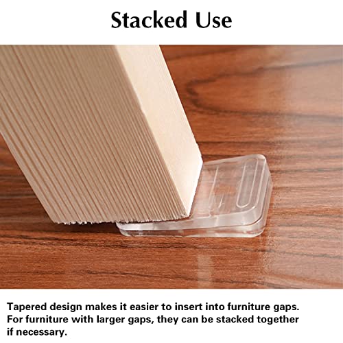 Tahikem Plastic Shims 8 Pack Table Wedge Clear Toilet Shim, Levelers Adjustable Blocks Furniture Shims Wedges, Hot Tub Restaurant Appliance Shims for Leveling Feet, Trimmable Fix Highest Side 1/4"