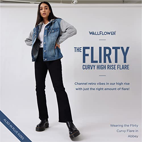 WallFlower Women's Size Flirty Curvy Flare High Rise Insta Stretch Juniors Jeans (Standard, Truffle, 20 Plus