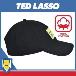 Concept One Ted Lasso Dad Hat, Believe Print Cotton Adjustable Baseball Cap with Curved Brim, Black, One Size