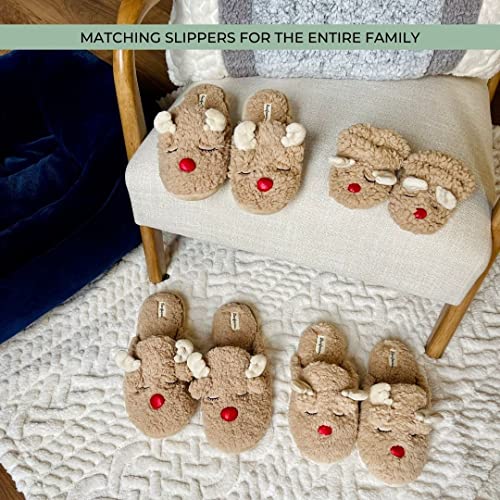 Dearfoams Matching Family Holiday Christmas Reindeer & Turkey Scuff Slipper, Kids Reindeer, US 7-8 Unisex Toddler