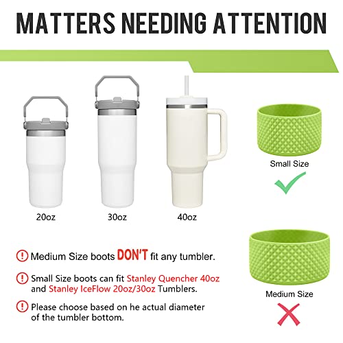 GLINK Bottle Boot, Compatible with Hydro Flask and Others, Accessory Silicone Water Bottle Protector, Anti-Slip Flex Boot with Diamond Texture, Protective Bottom Sleeve Cover (Seagrass 32-40 oz)