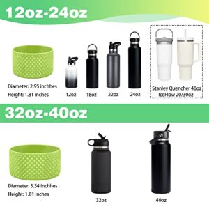 GLINK Bottle Boot, Compatible with Hydro Flask and Others, Accessory Silicone Water Bottle Protector, Anti-Slip Flex Boot with Diamond Texture, Protective Bottom Sleeve Cover (Seagrass 32-40 oz)