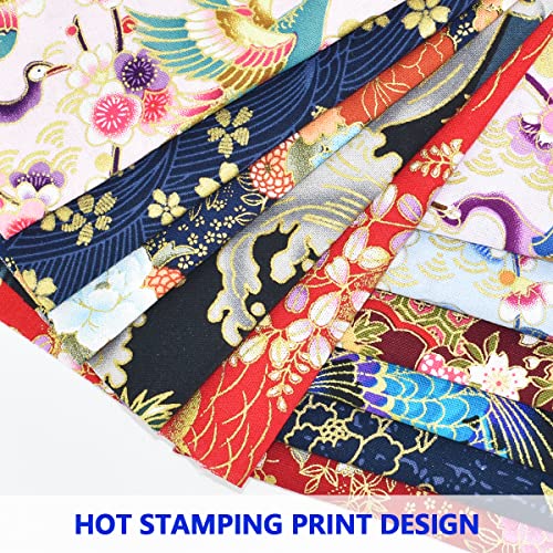 30 Pcs 8" x 10" Cotton Quarters Fabric Bundle Craft Fabric Patchwork Japanese Style Wrapping Cloth Quilting Fabric for DIY Patchwork Sewing Craft with Different Patterns