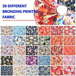 30 Pcs 8" x 10" Cotton Quarters Fabric Bundle Craft Fabric Patchwork Japanese Style Wrapping Cloth Quilting Fabric for DIY Patchwork Sewing Craft with Different Patterns