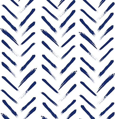 FuLWth Blue/White Stripes Peel and Stick Wallpaper Modern Geometric Contact Paper 17.7in x 78in Removable Stripe Decorative Wall Paper Self Adhesive Wallpaper for Cabinets Home Decoration