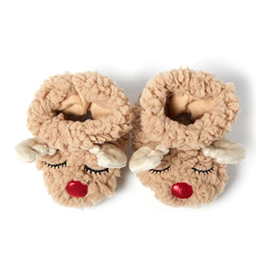 Dearfoams Matching Family Holiday Christmas Reindeer & Turkey Scuff Slipper, Baby Reindeer, US 0-3 Unisex Infant