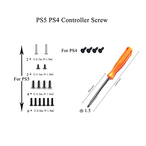 Screws set for PS4 PS5,Xbox one/series X Controller Install Repair Screws and Phillips T6 T8 Screwdrivers Open shell tool,