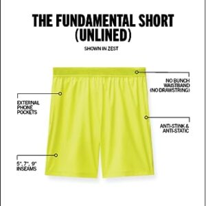 Fabletics Men's The Fundamental Short, Workout, Running, Training, Gym, Yoga, Ultra Lightweight, Athletic, XL, Zest