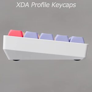 Fogruaden PBT Keycaps 132 Keys Marshmallow Keycaps Set, XDA Profile, Dye-Sublimation Cute Keycaps for Cherry Gateron MX Switches Mechanical Keyboard