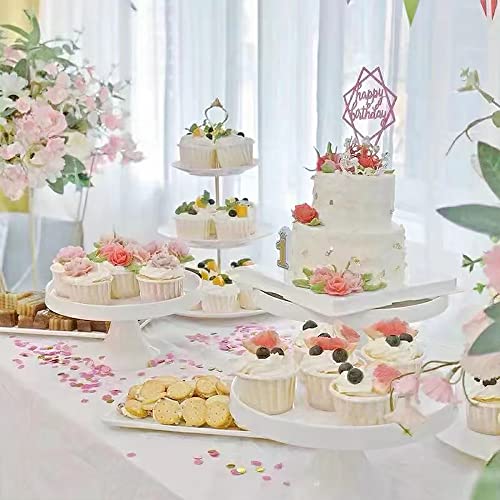 PQZKLDP 12Packs 6x6x5 Inches White Cake Boxes with Window, Gift Packing, Bakery Boxes, Dessert, Pastry, Cupcake, Pie Cookies, With Stickers,66 FT Twine (6 * 6 * 5 Inch, White)