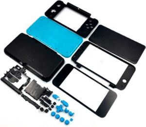 housing shell cover faceplate for new 2ds xl ll upper panel front bottom cover replacement (glass lens black)
