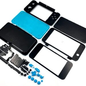 Housing Shell Cover Faceplate for New 2DS XL LL Upper Panel Front Bottom Cover Replacement (Glass Lens Black)