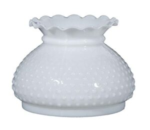 b&p lamp 7 inch white cased glass hobnail student shade