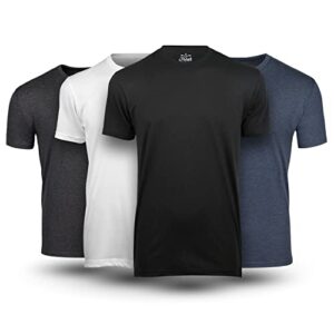 fresh clean threads variety crew neck pack t-shirts for men - soft and fit mens t-shirt - cotton poly blend - pre shrunk - 3xl