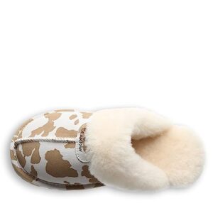 BEARPAW Women's Loki Exotic Tan Cow Print Size 7 | Women's Slipper | Women's Shoe | Comfortable & Lightweight