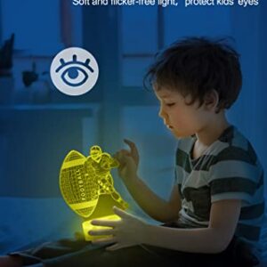 Nice Dream Football Player Night Light for Kids, 3D Illusion Night Lamp, 16 Colors Changing with Remote Control, Room Decor, Gifts for Children Boys Girls