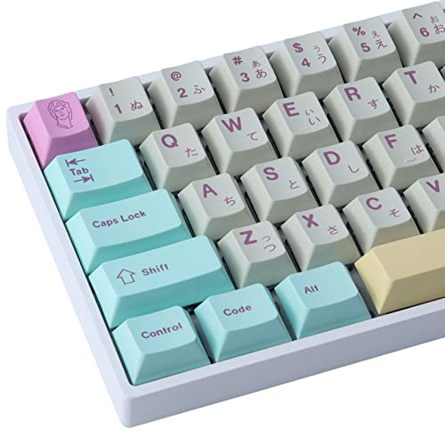 PBT Keycaps Custom Keycaps Cherry Profile 166 Keys 6.25u 7u Spacebar Dye-Sublimation Japanese Keycaps Cute Keycaps for Cherry Gateron MX Switches Mechanical Keyboards (Analog Dreams)