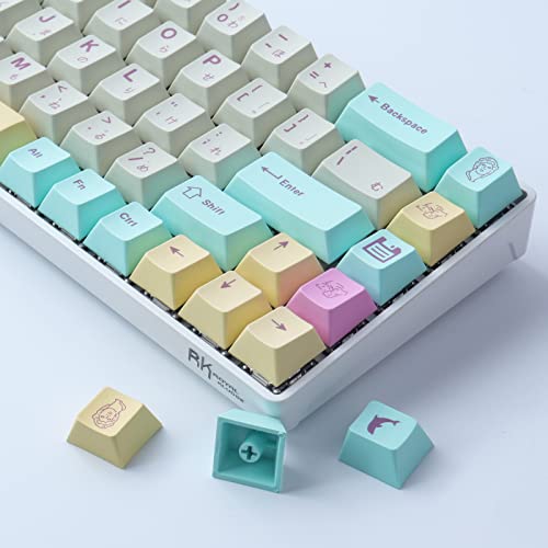 PBT Keycaps Custom Keycaps Cherry Profile 166 Keys 6.25u 7u Spacebar Dye-Sublimation Japanese Keycaps Cute Keycaps for Cherry Gateron MX Switches Mechanical Keyboards (Analog Dreams)