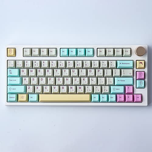 PBT Keycaps Custom Keycaps Cherry Profile 166 Keys 6.25u 7u Spacebar Dye-Sublimation Japanese Keycaps Cute Keycaps for Cherry Gateron MX Switches Mechanical Keyboards (Analog Dreams)