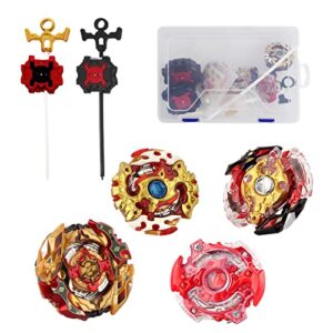 gytobytle 4 bey spinning top spriggan launcher battling set, blade burst surge metal fusion with box for boys kids