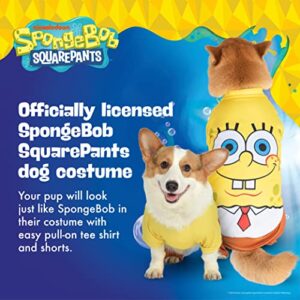 SpongeBob SquarePants for Pets Halloween Tee & Shorts for Dogs - Fun and Cute Halloween Costumes for Dogs - Officially Licensed Spongebob Squarepants Pet Products, Spongebob Dog Outfit Medium,Yellow