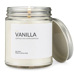 1oak soy wax scented candles (vanilla) - soy candles for home scented - long burning candles premium - hand-poured (9oz.)