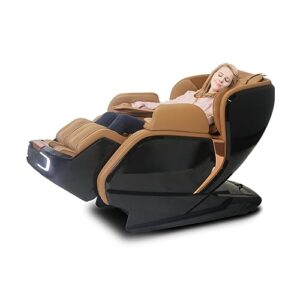 kahuna massage chair - 3d+@ latest technology sl-track auto extension lm-6800t - black camel fully assembled