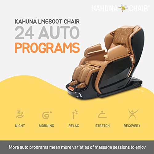 Kahuna Massage Chair - 3D+@ Latest Technology SL-Track Auto Extension LM-6800T - Black Camel Fully Assembled