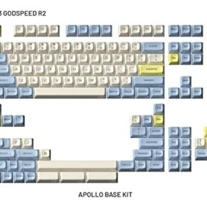 DROP MiTo MT3 Godspeed R2 Keycap Set, PBT Hi-Profile, Cherry MX Compatible with 60%, 65%, 75%, TKL, WKL, and Ortholinear Keyboards (Apollo Base Kit)