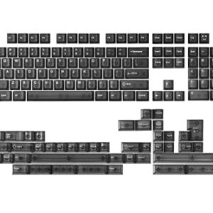 DROP MiTo Keysterine Keycap Set, Transparent ABS with UV Thermal Legends, Cherry MX Style Keyboard Compatible with 60%, 65%, 75%, TKL, WKL, 1800, 96-Key, Full-Size, and More (Smoke)