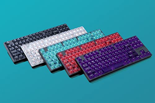DROP MiTo Keysterine Keycap Set, Transparent ABS with UV Thermal Legends, Cherry MX Style Keyboard Compatible with 60%, 65%, 75%, TKL, WKL, 1800, 96-Key, Full-Size, and More (Smoke)