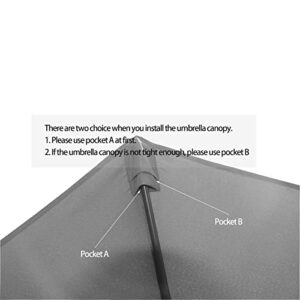 Garden lucky 9ft Patio Umbrella Replacement Canopy Market Umbrella Top Outdoor Umbrella Canopy for 8 Ribs Umbrella Beige