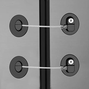 2 Pcs Refrigerator Lock, Fridge Locks for Kids, Cabinet Locks with Keys, Mini Fridge Locks for Kids, Used in Refrigerator Door, Cabinets, Drawers, Toilet Seat (Black Rotundity-2 Pack)