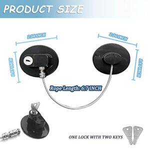 2 Pcs Refrigerator Lock, Fridge Locks for Kids, Cabinet Locks with Keys, Mini Fridge Locks for Kids, Used in Refrigerator Door, Cabinets, Drawers, Toilet Seat (Black Rotundity-2 Pack)