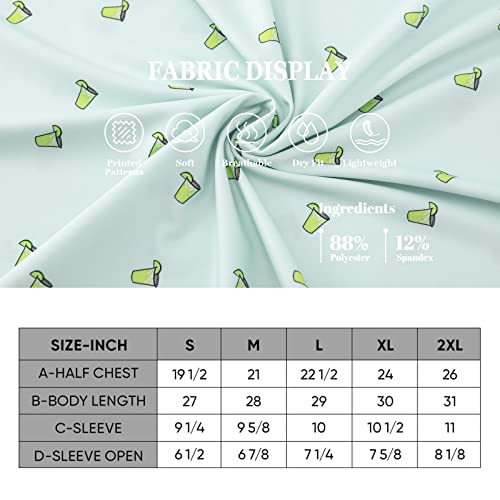 DEOLAX Mens Polo Shirts Moisture Wicking Dry Fit Performance Mens Golf Shirt Regular Fit Fashion Print Short Sleeve Polo Light Green