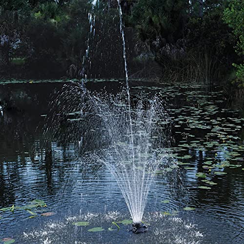 Pond Boss 1/4 HP Floating Fountain with 3 Bright White Lights, 50 Foot Power Cord - and Free Bonus Protective Pump Bag for Trouble-Free Operation.