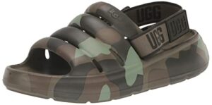 ugg men's sport yeah camopop slide sandal, moss green, 11