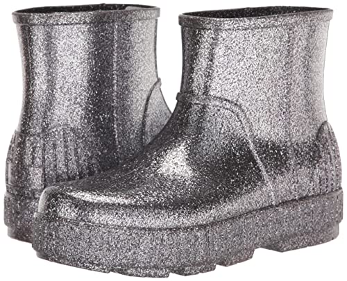 UGG Women's DRIZLITA Rain Boot, Glitter Grey, 9